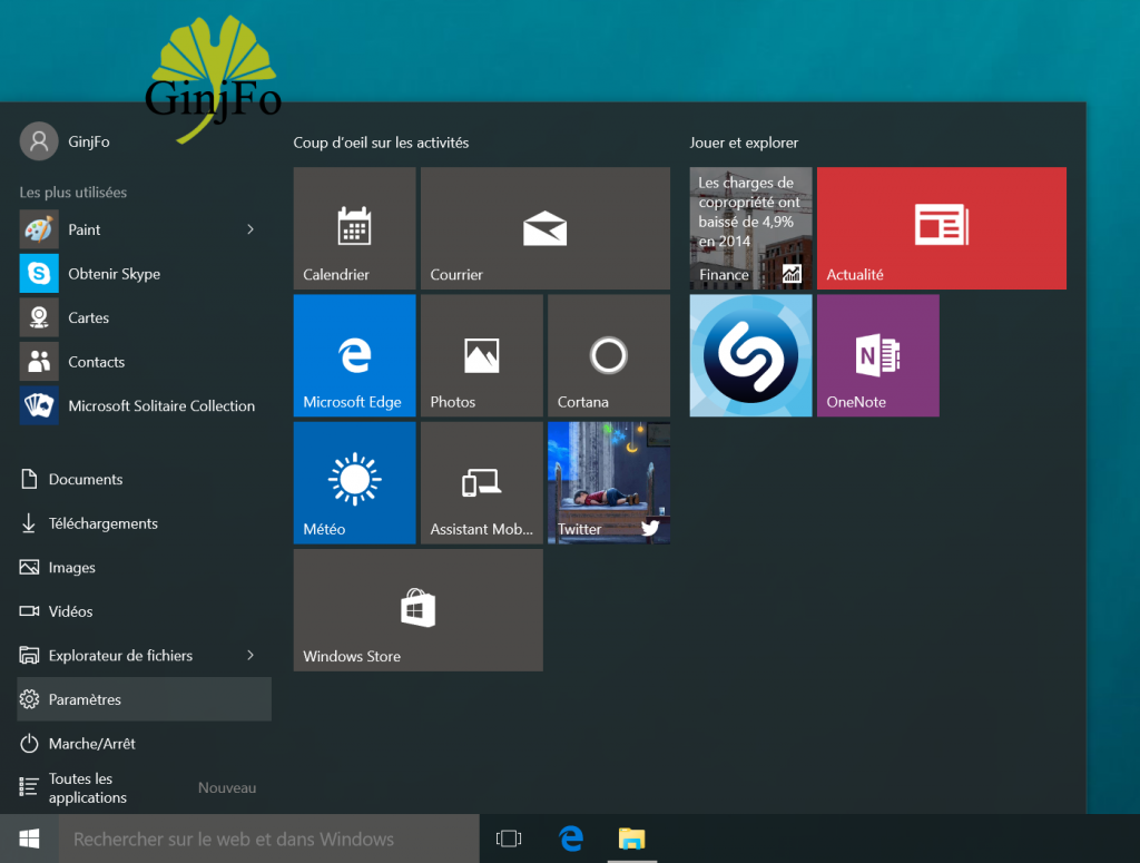 Windows 10 - Start Menu