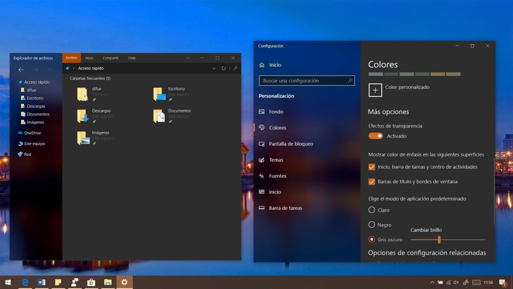 Fluent design windows 10 как включить