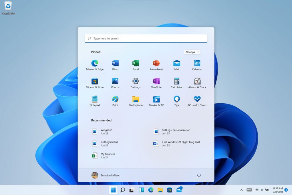 Windows 11, the start menu provides a search box