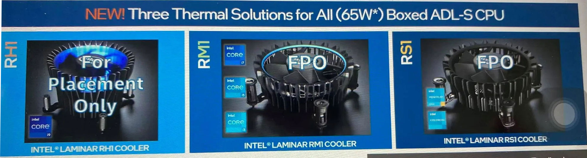 Alder Lake-S, les ventirads Intel Laminar RS1, RM1 et RH1 se dévoilent -  GinjFo