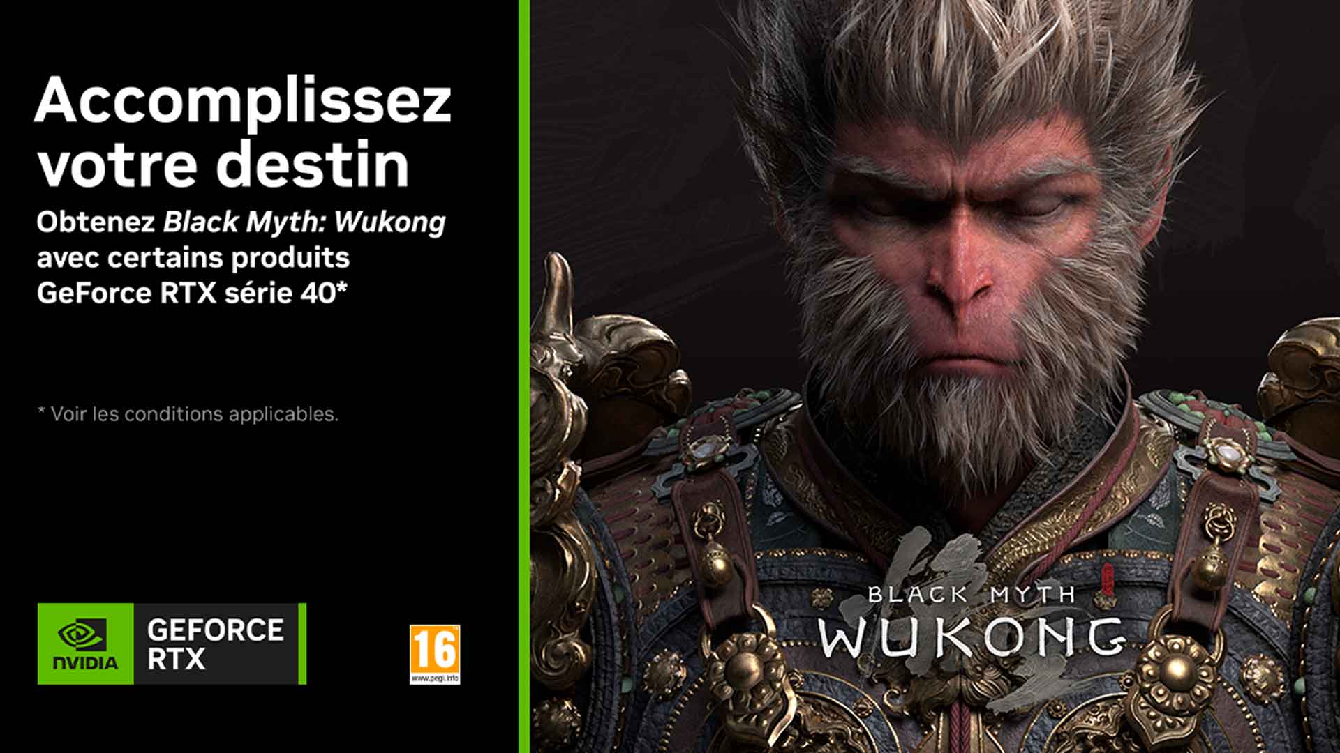 Bundle "Accomplissez votre destin" de Nvidia - le jeu Black Myth : Wukong est offert